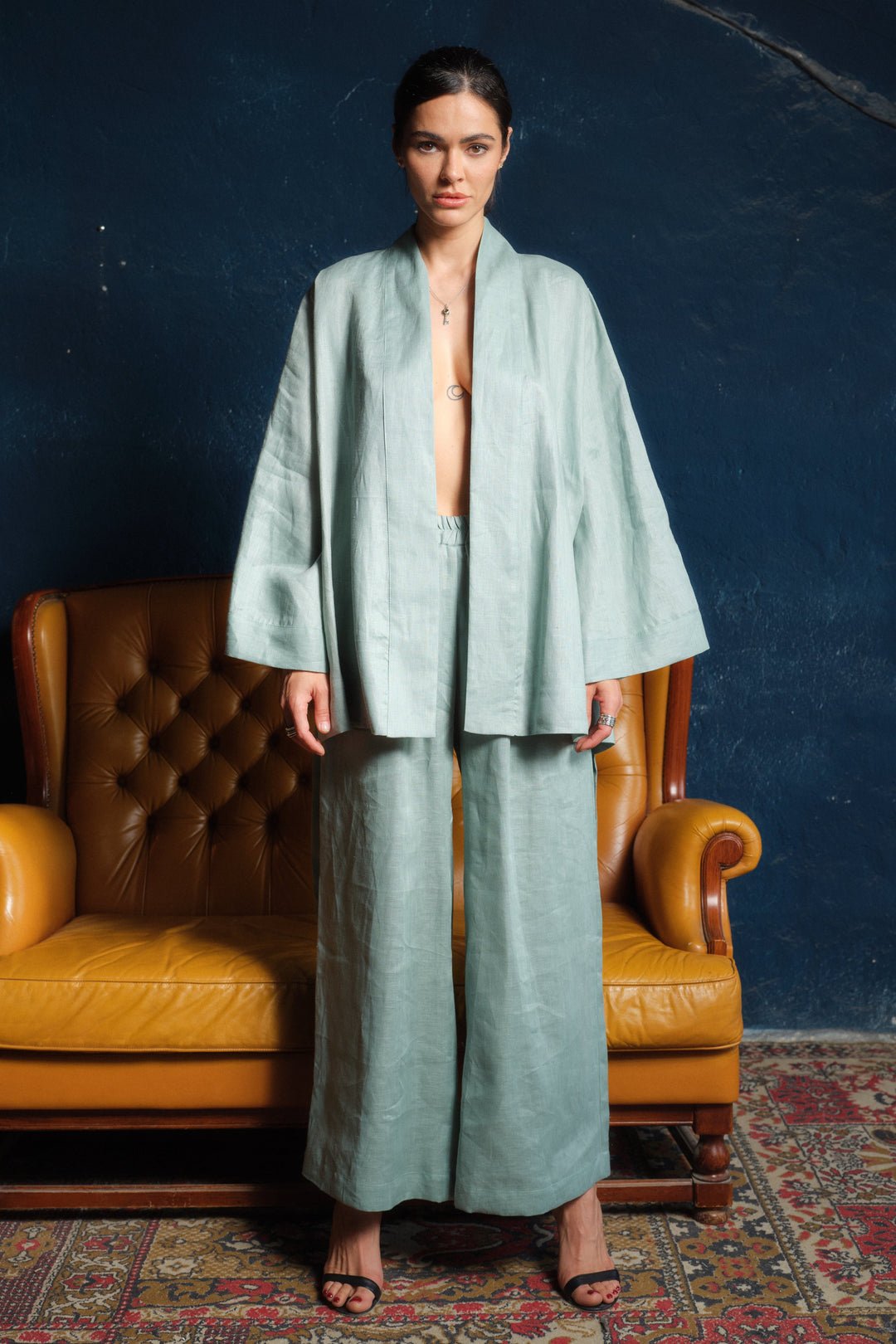 Stylish Linen Kimono Robe