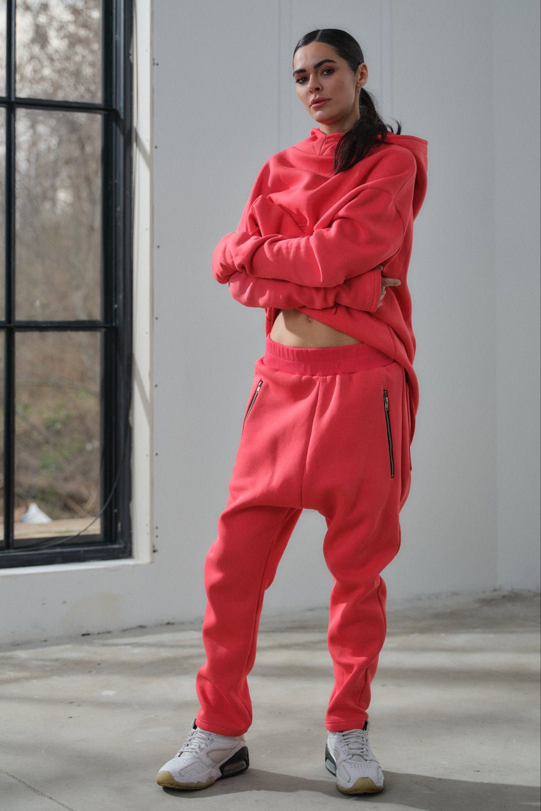 Quilted cotton baggy pants