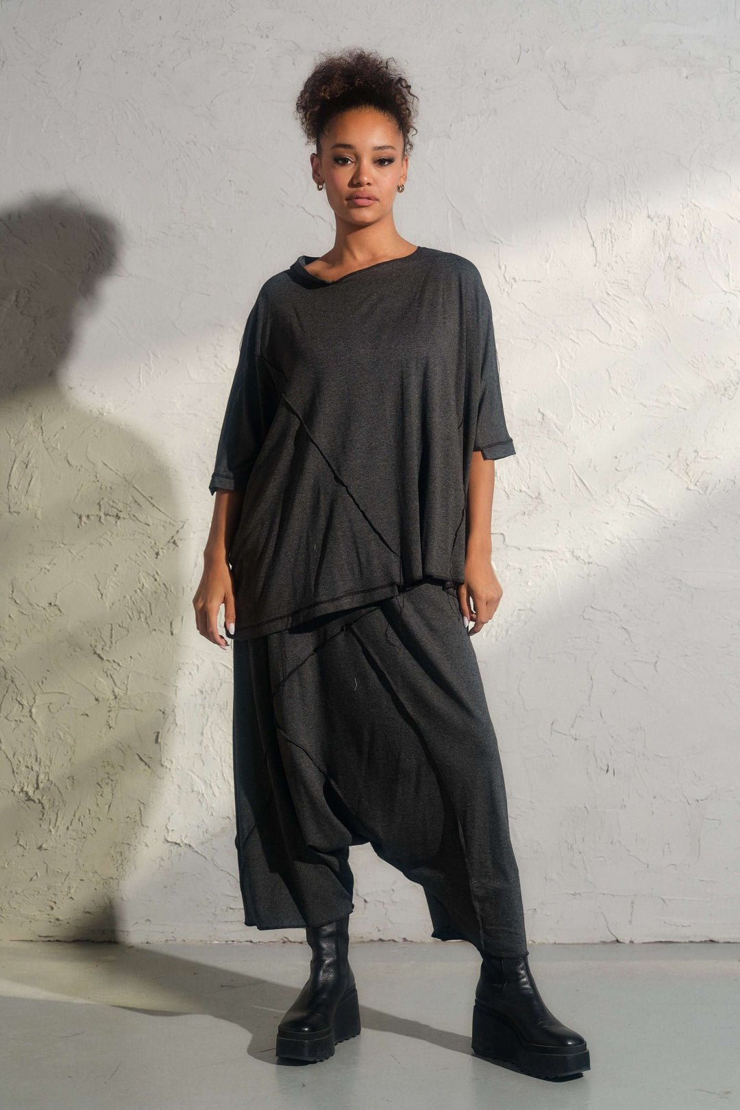 Avant garde baggy pants in Dark Gray