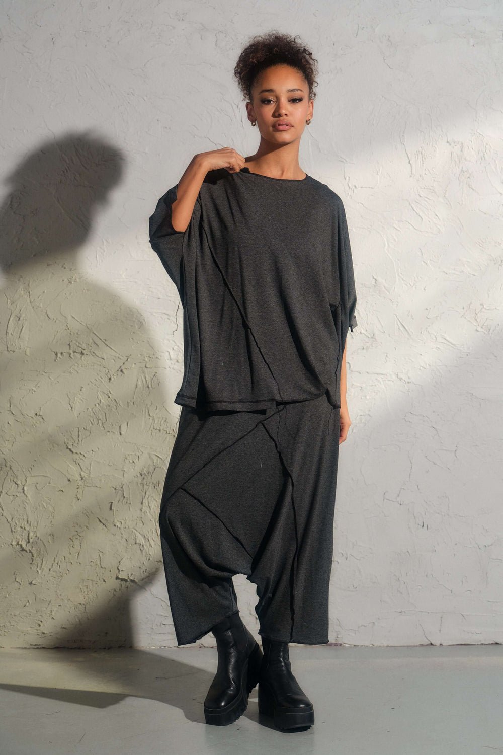 Avant garde baggy pants in Dark Gray