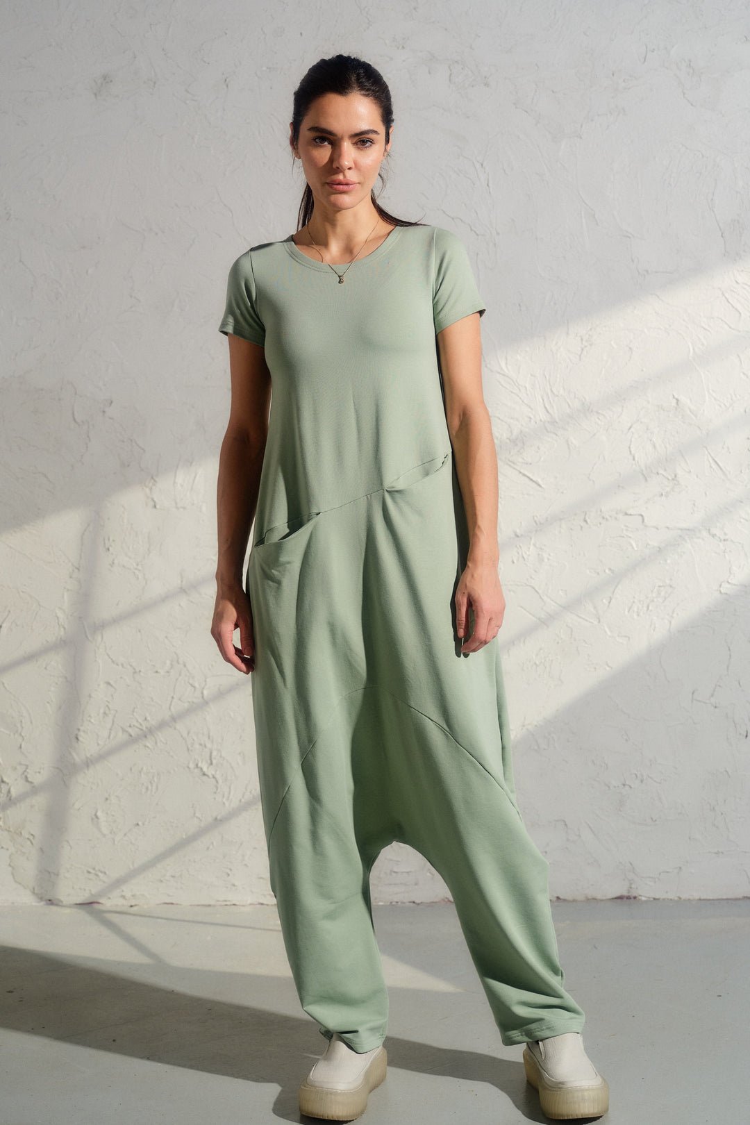 Casual overalls in Green Tea
