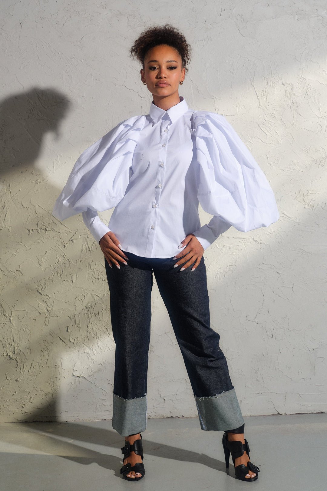 Summer linen balloon dress