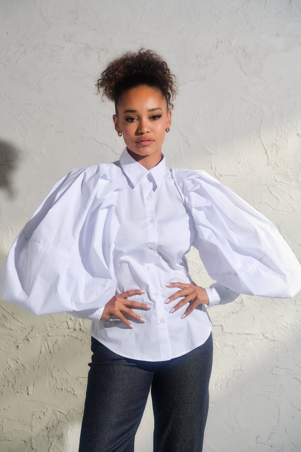 Summer linen balloon dress