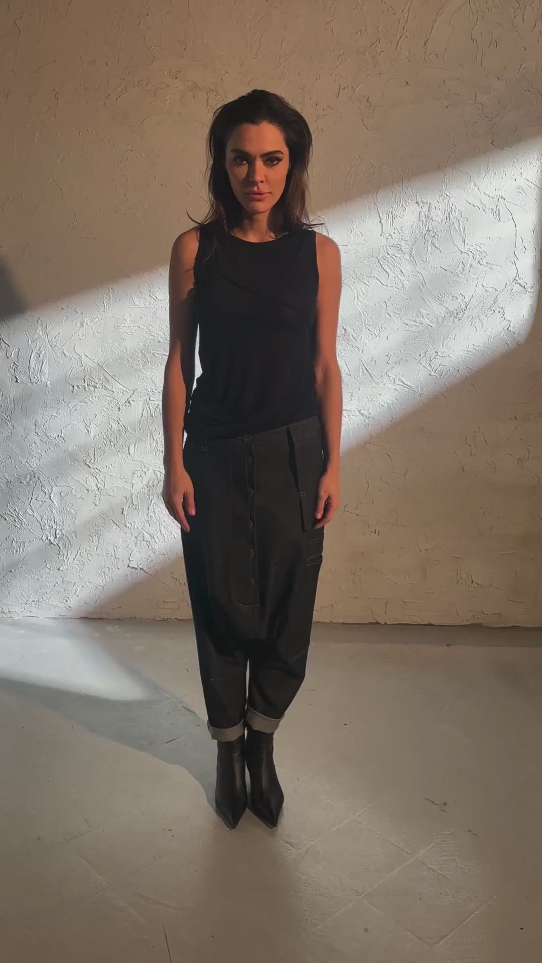 Avant garde denim baggy pants