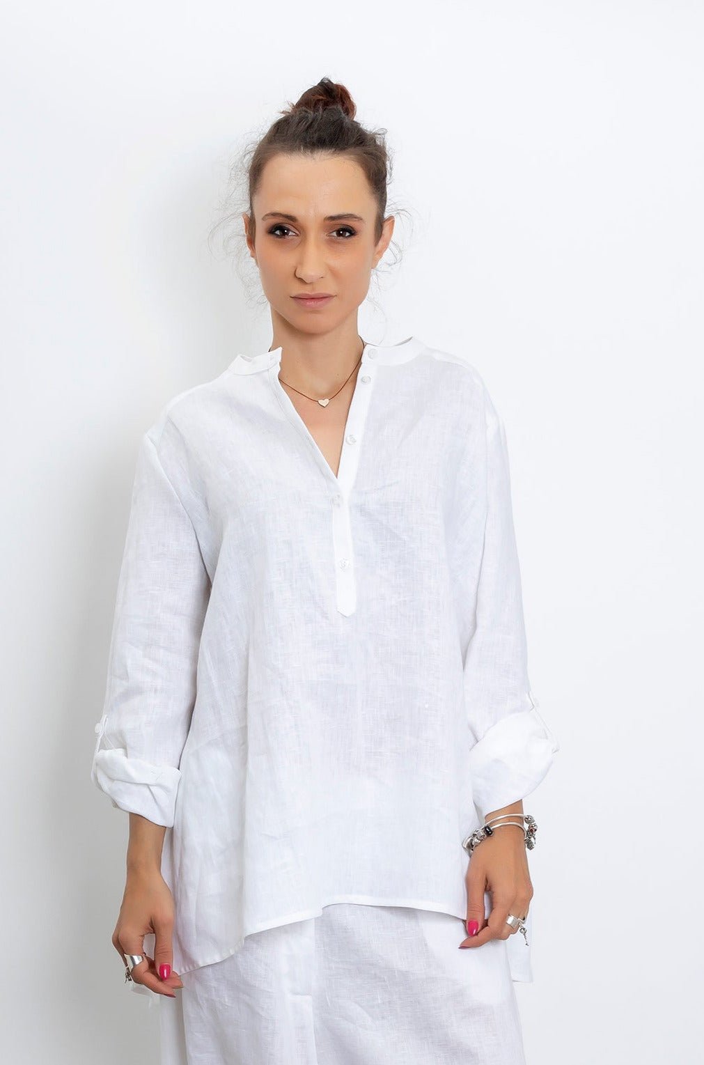 White Linen Shirt Women's