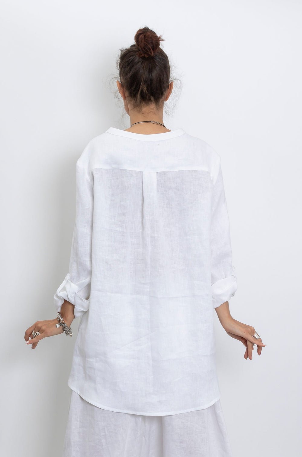 White Linen Shirt Women's